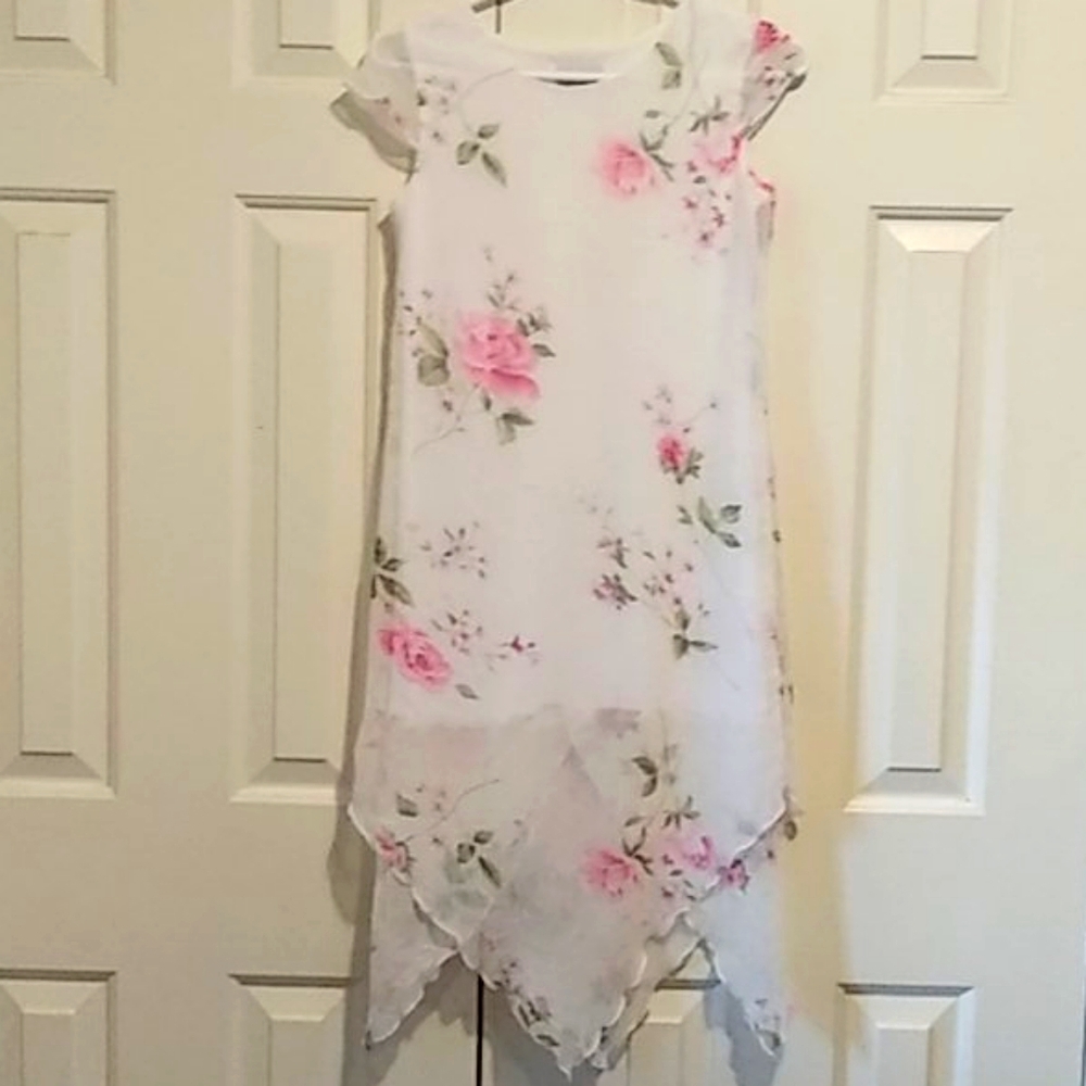 White floral dress - M